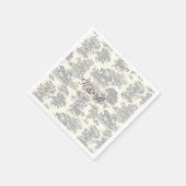 Klassische Elegante Gray Roy Toile Serviette (Ecke)