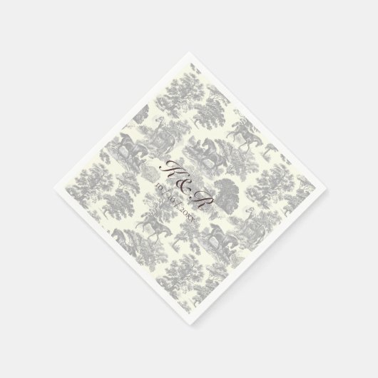 Klassische Elegante Gray Roy Toile Serviette (Ecke)