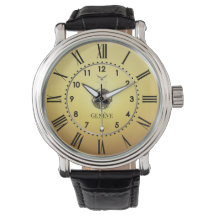 Klassische elegante Herrenarmbanduhr mit warmem Go