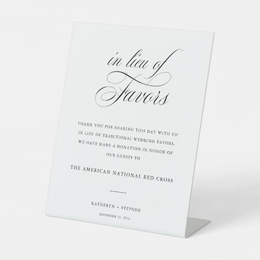 Klassische Elegante Hochzeit anstelle eines Liebli Sockelschild (Vorderseite)