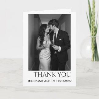 Klassische elegante Hochzeit Foto Dankeskarten gef Dankeskarte