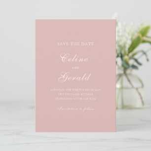 Klassische elegante Hochzeit in Rosa Save The Date