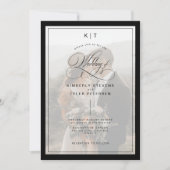 Klassische, elegante Hochzeit mit Foto Einladung (Vorderseite)