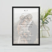 Klassische, elegante Hochzeit mit Foto Einladung (Stehend Vorderseite)