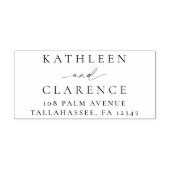 Klassische Elegante Hochzeitsfeier Rücksendeadress Permastempel (Design)