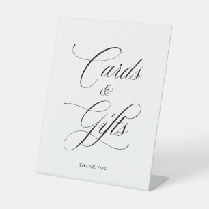 Klassische elegante Hochzeitskarten und Geschenke Sockelschild