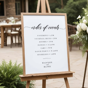 Klassische Elegante Hochzeitsordnung Poster