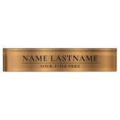 Klassische Elegante Imitats Bronze Copper Brown Namensplakette (Vorderseite)