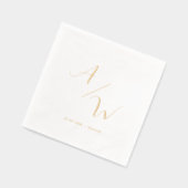 Klassische Elegante Initials Foil Wedding Servietten Mit Folie (Links)