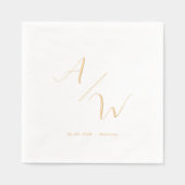Klassische Elegante Initials Foil Wedding Servietten Mit Folie (Vorderseite)