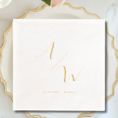 Klassische Elegante Initials Foil Wedding Servietten Mit Folie