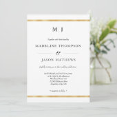 Klassische Elegante Ivory Gold Foil Monogram Weddi Einladung (Stehend Vorderseite)