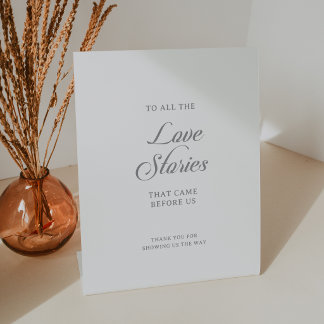 Klassische elegante Kalligrafie-Hochzeitsliebesges Sockelschild