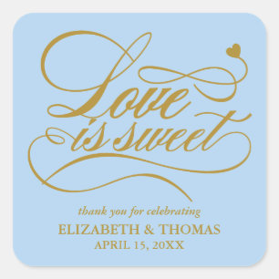 KLASSISCHE ELEGANTE LIEBE IST SCHWEET WEDING STICK QUADRATISCHER AUFKLEBER