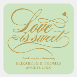 KLASSISCHE ELEGANTE LIEBE IST SCHWEET WEDING STICK QUADRATISCHER AUFKLEBER