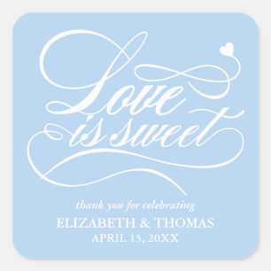 KLASSISCHE ELEGANTE LIEBE IST SCHWEET WEDING STICK QUADRATISCHER AUFKLEBER