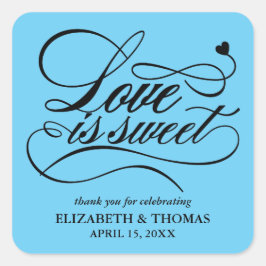 KLASSISCHE ELEGANTE LIEBE IST SCHWEET WEDING STICK QUADRATISCHER AUFKLEBER