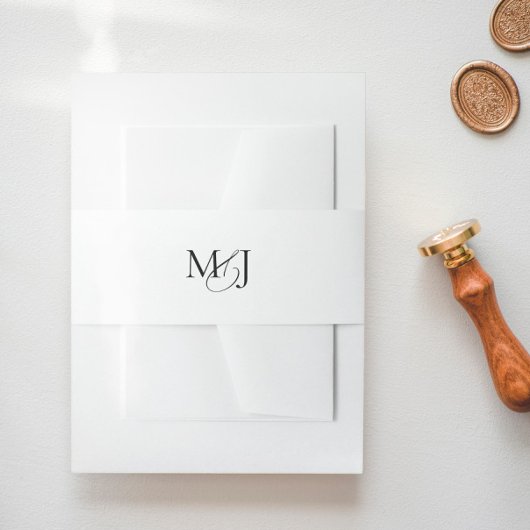 Klassische Elegante Moderne Monogramm Hochzeit Einladungsbanderole