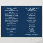 Klassische elegante navyblaue Hochzeitsprogramme (Rückseite)