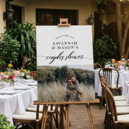 Klassische Elegante Paare Dusche Foto Zeichen Poster