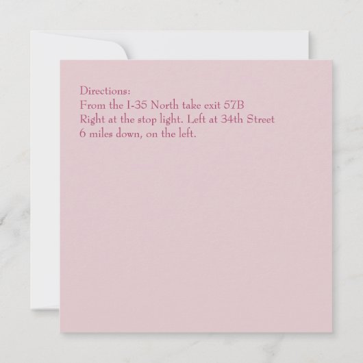 Klassische Elegante Party Einladung (Rückseite)