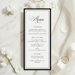 Klassische elegante Rahmenrand-Hochzeitsmenü Menükarte