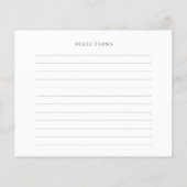 Klassische Elegante Rezept-Karte (Rückseite)