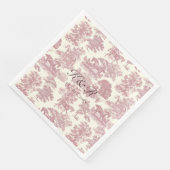 Klassische Elegante Rosa Toile Serviette (Ecke)