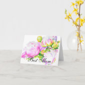 Klassische, elegante, rosafarbene, bläserne Perle Karte (Gelbe Blume)