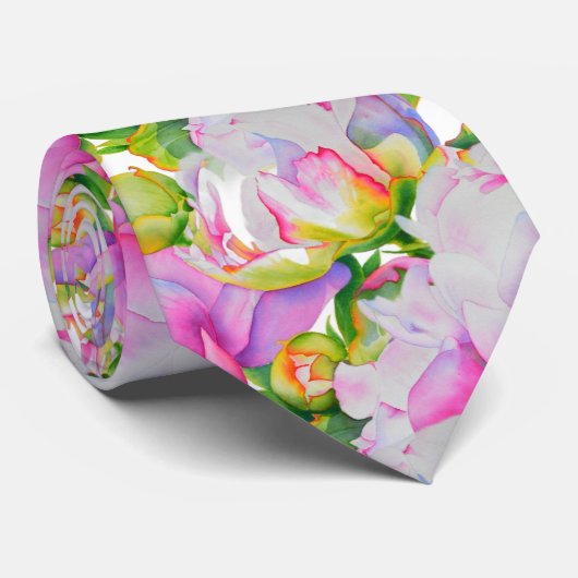 Klassische, elegante, rosafarbene, bläserne Perle Krawatte (Gerollt)