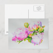 Klassische, elegante, rosafarbene, bläserne Perle Postkarte (Vorne/Hinten)