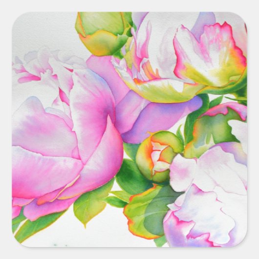 Klassische, elegante, rosafarbene, bläserne Perle Quadratischer Aufkleber (Vorderseite)