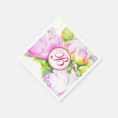 Klassische, elegante, rosafarbene, bläserne Perle Serviette (Ecke)