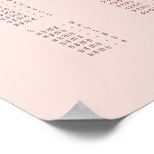 Klassische Elegante Rose Alphabetische Hochzeit Poster (Ecke)