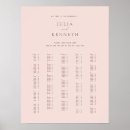 Klassische Elegante Rose Alphabetische Hochzeit Poster