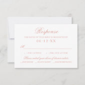 Klassische Elegante Rose Gold Hochzeitstorte Optio RSVP Karte (Vorderseite)