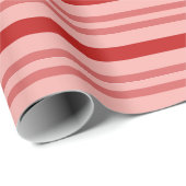 Klassische Elegante Rot und Rosa Candy Cane Streif Geschenkpapier (Rolleneckpunkt)