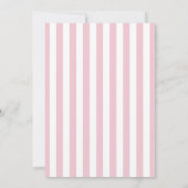 Klassische Elegante Rote Rosa Streifen Mädchen Bab Einladung (Rückseite)