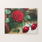 Klassische Elegante Rote Rosen Puzzle (Horizontal)