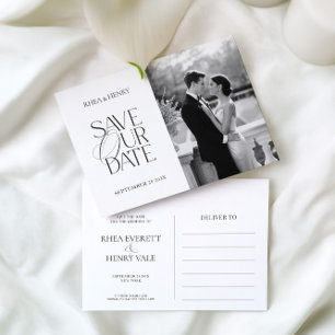 Klassische elegante Save Our Date Foto-Postkarte Postkarte