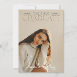 Klassische & elegante Schlagzeile Foto-Abschlussan Einladung