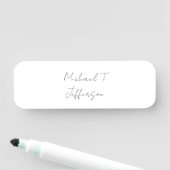 Klassische Elegante Schlicht einfach Namensschild (Beispiel)