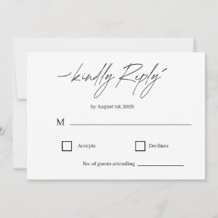 Klassische elegante Schreibschrift-Hochzeits-RSVP- Einladung
