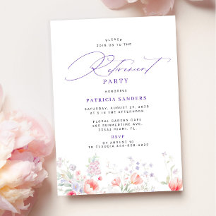 Klassische elegante Schrift Blumen-Ruhestandsfeier Einladung