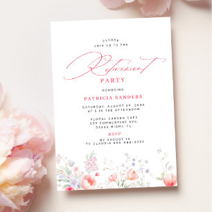 Klassische elegante Schrift Blumen-Ruhestandsfeier Einladung