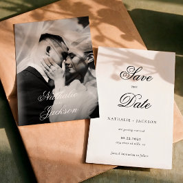 Klassische elegante Schrift Foto Hochzeit Termin s Save The Date