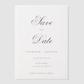 Klassische elegante Schrift Foto-Hochzeit Termin v Pergament Einladungen (Vorderseite)