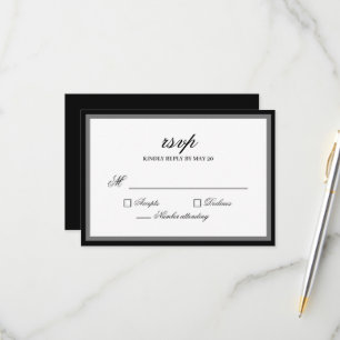 Klassische elegante Schrift Hochzeits-RSVP-Antwort RSVP Karte