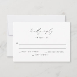 Klassische elegante Schwarz-Weiß-Antwort-Karte Einladung