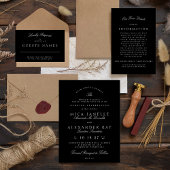 Klassische elegante Schwarz-Weiß-Hochzeit Begleitkarte